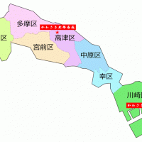 川崎市各区・火葬場所在地地図